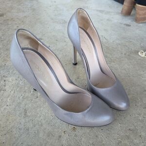 Sergio Rossi Grey Kitten Heels Size 37